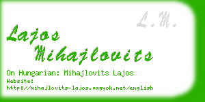 lajos mihajlovits business card